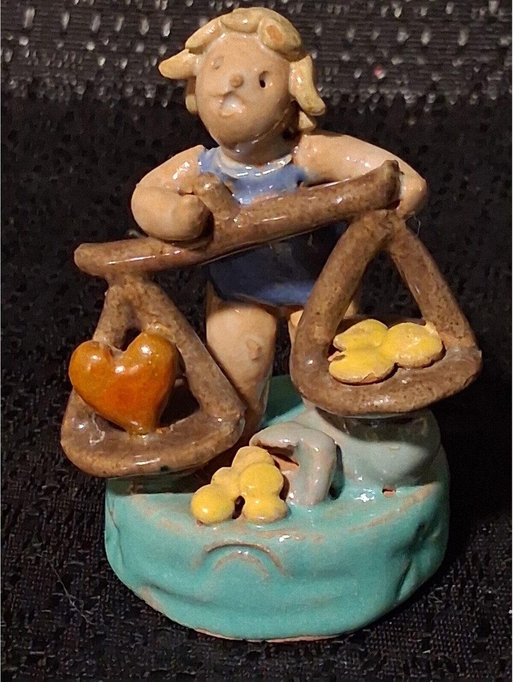 RARE 1928 Wiener Werkstätten Libra Clay Figure Majolica (similar in museum)